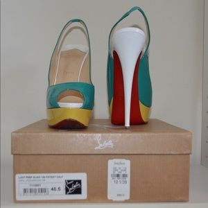 Christian Louboutin 40.5 Lady Peep Slingback 150mm
